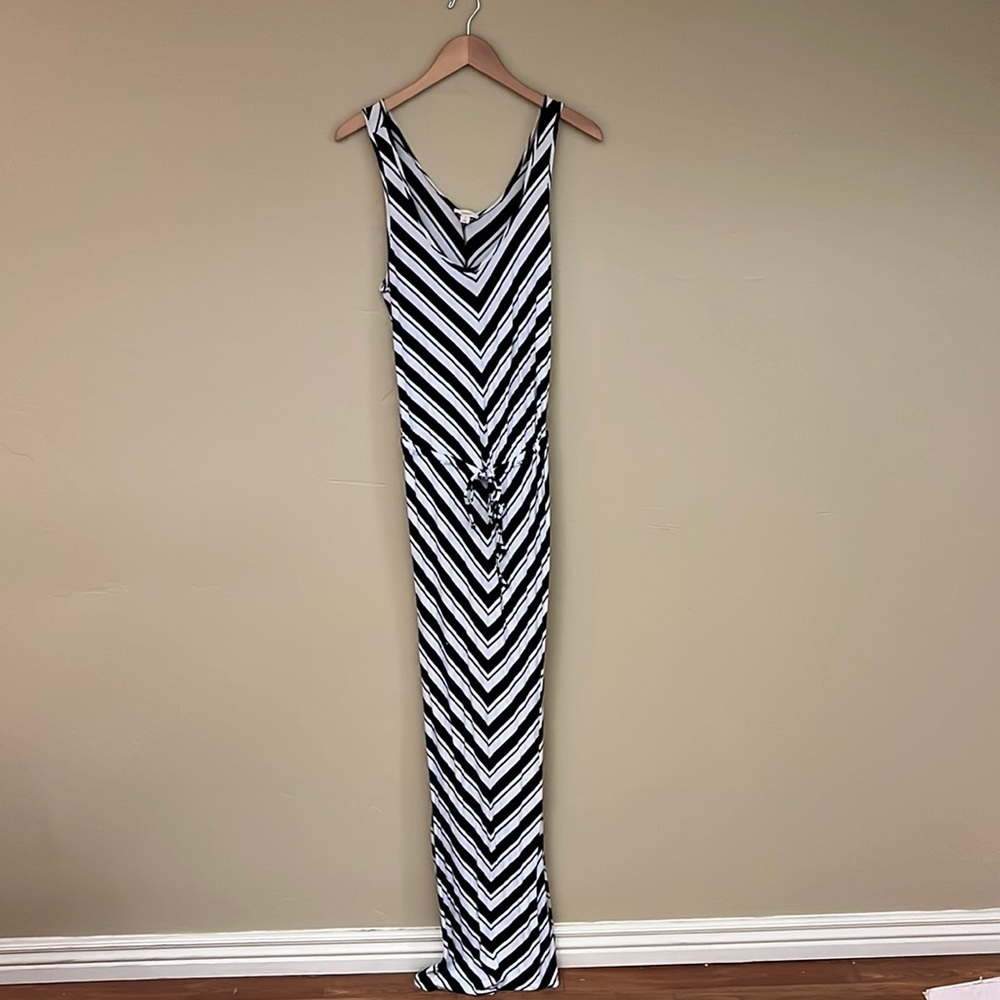 Caslon | Stretchy cotton sundress | Black/White | Size L (Tall)